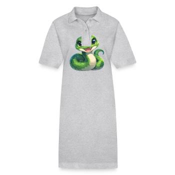 Serpents Serpent - Robe polo bio PAIGER Stanley/Stella Femme - gris chiné - Devant