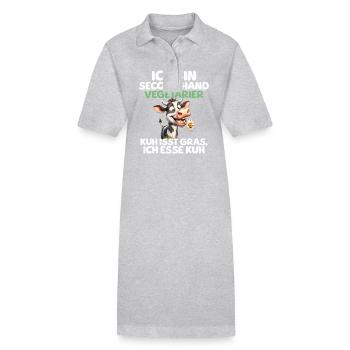 Second Hand Vegetarian - Stanley/Stella PAIGER Organic Women’s Polo Dress - heather grey - Front