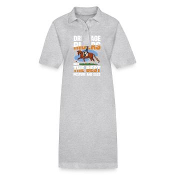 Les cavaliers de dressage ont la meilleure posture et - Robe polo bio PAIGER Stanley/Stella Femme - gris chiné - Devant