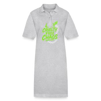 Végétalien Punk Rebelle Végétalien Végétalien Anarchiste Végétalien - Robe polo bio PAIGER Stanley/Stella Femme - gris chiné - Devant