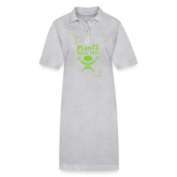 Végétalien Punk Rebelle Végétalien Végétalien Anarchiste Végétalien - Robe polo bio PAIGER Stanley/Stella Femme - gris chiné - Devant