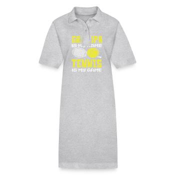 Joueur de tennis Grand-père Mon nom jeu - Robe polo bio PAIGER Stanley/Stella Femme - gris chiné - Devant