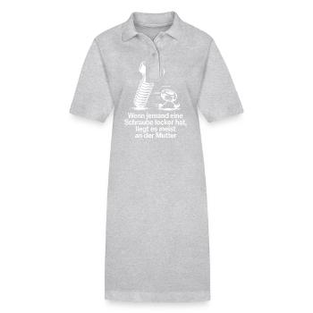 Si quelqu’un a une vis desserrée en disant - Robe polo bio PAIGER Stanley/Stella Femme - gris chiné - Devant