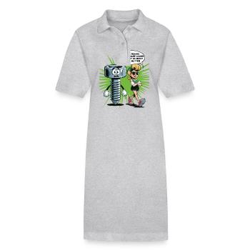 Si quelqu’un a une vis desserrée en disant - Robe polo bio PAIGER Stanley/Stella Femme - gris chiné - Devant