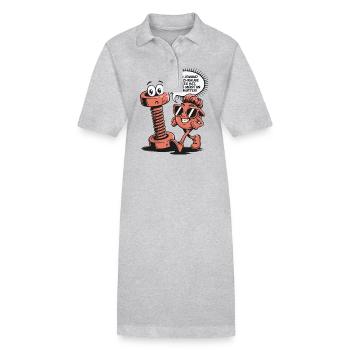 Si quelqu’un a une vis desserrée en disant - Robe polo bio PAIGER Stanley/Stella Femme - gris chiné - Devant