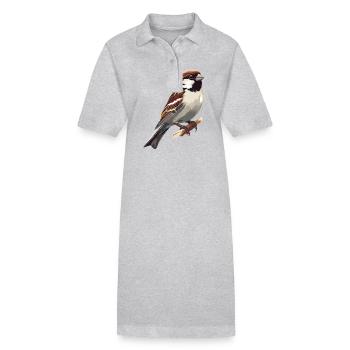 Sparrows Sparrow - Stanley/Stella PAIGER Organic Women’s Polo Dress - heather grey - Front