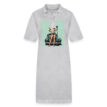 Gasoliner Rockabilly Retro Pin-Up - Stanley/Stella Frauen Bio-Polokleid PAIGER - Grau meliert - Vorne