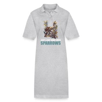 Sparrows Sparrow - Stanley/Stella PAIGER Organic Women’s Polo Dress - heather grey - Front