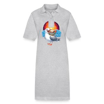 Sandwidsch Hareng Poisson Mouette Maritime - Robe polo bio PAIGER Stanley/Stella Femme - gris chiné - Devant