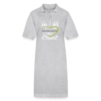 Joueur de tennis Mon cœur est sur le court - Robe polo bio PAIGER Stanley/Stella Femme - gris chiné - Devant