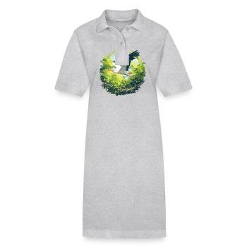 Storks Stork - Stanley/Stella PAIGER Organic Women’s Polo Dress - heather grey - Front