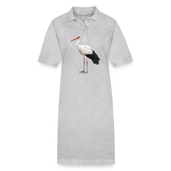 Storks Stork - Stanley/Stella PAIGER Organic Women’s Polo Dress - heather grey - Front