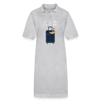 Flugbegleiter Kabinencrew Leben Luftfahrt - Stanley/Stella Frauen Bio-Polokleid PAIGER - Grau meliert - Vorne