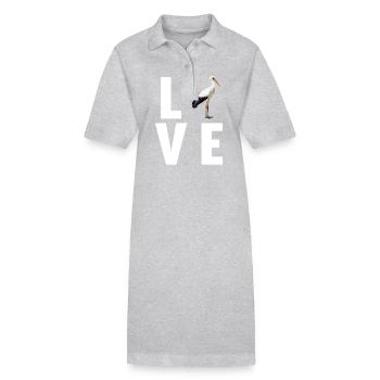 Storks Stork - Stanley/Stella PAIGER Organic Women’s Polo Dress - heather grey - Front