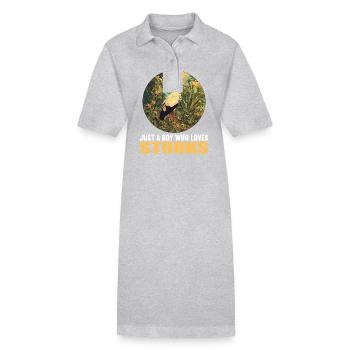 Storks Stork - Stanley/Stella PAIGER Organic Women’s Polo Dress - heather grey - Front
