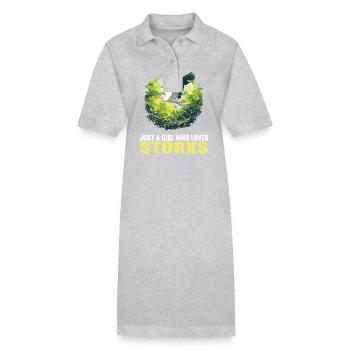 Storks Stork - Stanley/Stella PAIGER Organic Women’s Polo Dress - heather grey - Front