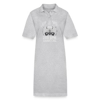 Uptempo 200 BPM Hardcore Shirt – Rave - Stanley/Stella Frauen Bio-Polokleid PAIGER - Grau meliert - Vorne