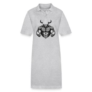 Bull Bull Beast Musculation - Robe polo bio PAIGER Stanley/Stella Femme - gris chiné - Devant