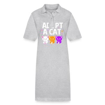Sauvetage des animaux Droits des animaux Refuge pour animaux de sauvetage des animaux - Robe polo bio PAIGER Stanley/Stella Femme - gris chiné - Devant