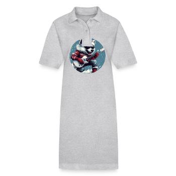Wolf Christmas Guitare Rocker - Robe polo bio PAIGER Stanley/Stella Femme - gris chiné - Devant