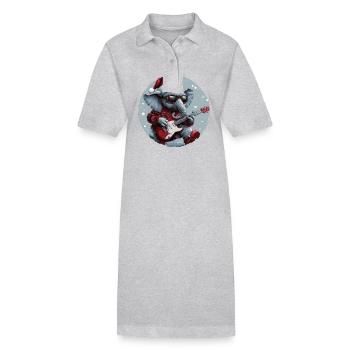 Guitare Rocker de Noël Elephant - Robe polo bio PAIGER Stanley/Stella Femme - gris chiné - Devant