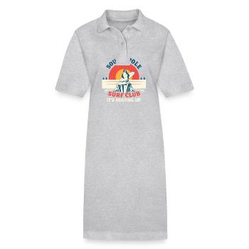 South Pole Surf Club - It's Heating Up - Surfer - Stanley/Stella PAIGER Organic Women’s Polo Dress - heather grey - Front