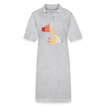 Langue des signes ASL sourd - Robe polo bio PAIGER Stanley/Stella Femme - gris chiné - Devant