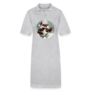 Guitare Rocker de Noël - Robe polo bio PAIGER Stanley/Stella Femme - gris chiné - Devant