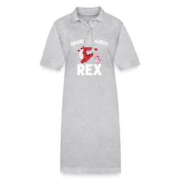 Grand-mère Grandmasaurus Rex - Robe polo bio PAIGER Stanley/Stella Femme - gris chiné - Devant