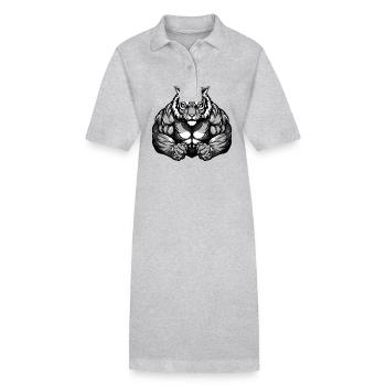 Muscles de musculation Tiger Beast - Robe polo bio PAIGER Stanley/Stella Femme - gris chiné - Devant