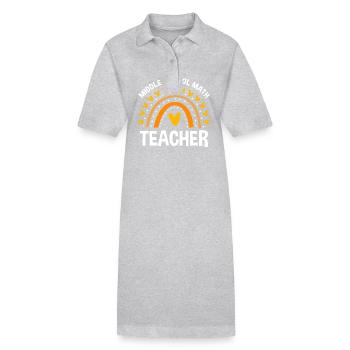 Enseignants de collège - Robe polo bio PAIGER Stanley/Stella Femme - gris chiné - Devant