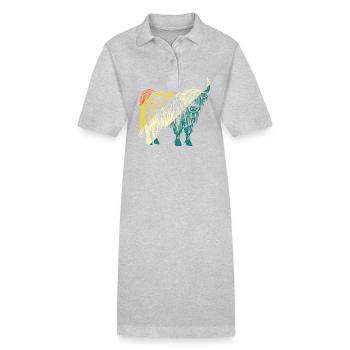 Kuh Rind Hochlandrind - Stanley/Stella Frauen Bio-Polokleid PAIGER - Grau meliert - Vorne