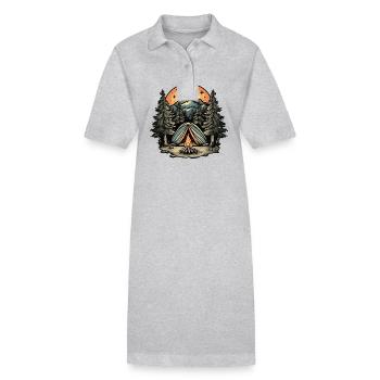 Tente de camping - Robe polo bio PAIGER Stanley/Stella Femme - gris chiné - Devant