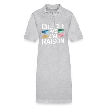 Cherche pas j'ai raison - Robe polo bio PAIGER Stanley/Stella Femme - gris chiné - Devant