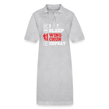 Wing Chun - Stanley/Stella Frauen Bio-Polokleid PAIGER - Grau meliert - Vorne