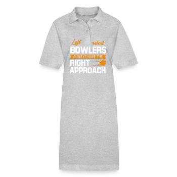 Bowling Bowler Bowling Skittles Boule de bowling - Robe polo bio PAIGER Stanley/Stella Femme - gris chiné - Devant