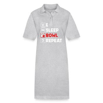 Bowling Bowler Bowling Skittles Boule de bowling - Robe polo bio PAIGER Stanley/Stella Femme - gris chiné - Devant