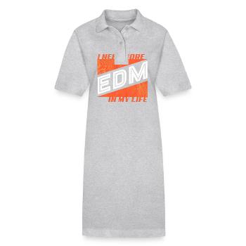 J’ai besoin de plus d’EDM dans ma vie Vibes - Robe polo bio PAIGER Stanley/Stella Femme - gris chiné - Devant