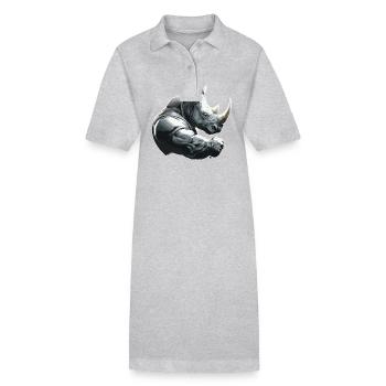 Nashorn Gewichtheben Fitness-Studio - Stanley/Stella Frauen Bio-Polokleid PAIGER - Grau meliert - Vorne
