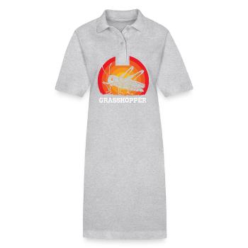 Grashüpfer Heuschrecke - Stanley/Stella Frauen Bio-Polokleid PAIGER - Grau meliert - Vorne
