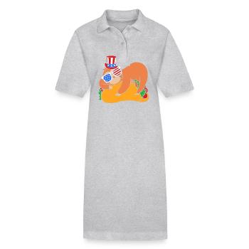 Faultier Faulheit Faulenzer Morgenmuffel Taco - Stanley/Stella Frauen Bio-Polokleid PAIGER - Grau meliert - Vorne