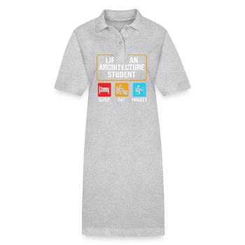 Architecte Architecture - Robe polo bio PAIGER Stanley/Stella Femme - gris chiné - Devant