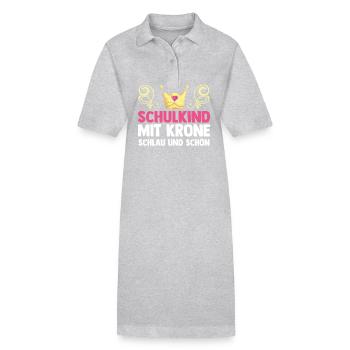 Kita Abgänger Einschulung Schulkind - Stanley/Stella Frauen Bio-Polokleid PAIGER - Grau meliert - Vorne