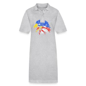 4 juillet Couleurs nationales Fête nationale des États-Unis - Robe polo bio PAIGER Stanley/Stella Femme - gris chiné - Devant