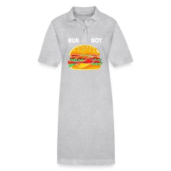 Cheeseburger Burger - Stanley/Stella Frauen Bio-Polokleid PAIGER - Grau meliert - Vorne