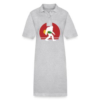 Pineapple Bigfoot Big Foot - Stanley/Stella PAIGER Organic Women’s Polo Dress - heather grey - Front