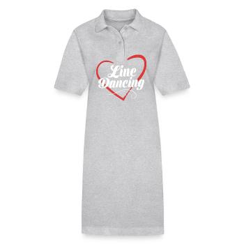 Line Dance - Stanley/Stella PAIGER Organic Women’s Polo Dress - heather grey - Front