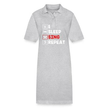 Karaoké - Robe polo bio PAIGER Stanley/Stella Femme - gris chiné - Devant