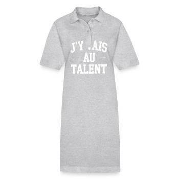 J'y vais au talent - Robe polo bio PAIGER Stanley/Stella Femme - gris chiné - Devant