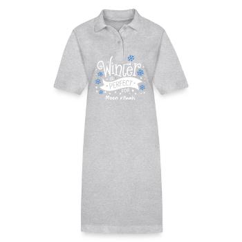 Winter Is Perfect For Moon Rituals - Stanley/Stella PAIGER Organic Women’s Polo Dress - heather grey - Front